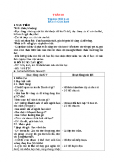 Giáo án Tuần 10 Tiếng việt 2 Kết nối tri thức