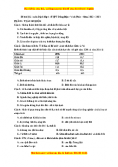 Đề thi học kì 1 Địa lý 11 trường THPT Đồng Đậu - Vĩnh Phúc