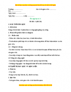 Giáo án Công nghệ 10 (Kết nối tri thức) Bài Ôn tập học kì 1