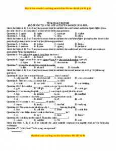 Đề luyện thi vào 10 môn Tiếng anh năm 2023 có đáp án (Đề 8)