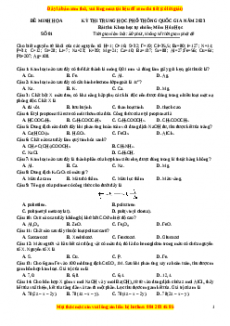 Bộ 30 đề thi thử THPTQG môn Hóa học năm 2023 - GV Nguyễn Minh Tuấn có đáp án (Đề 1)