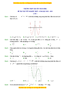 Đề thi thử Toán trường Chuyên Thái Bình lần 1 năm 2023
