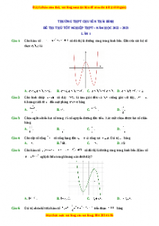 Đề thi thử Toán trường Chuyên Thái Bình lần 1 năm 2023