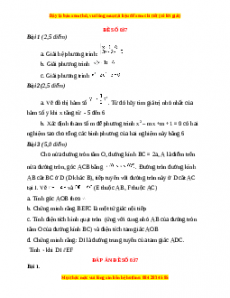 Đề thi Toán 9 học kì 2 năm 2022 - 2023 - Đề 37