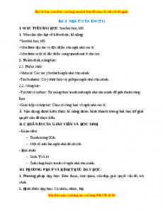 Giáo án TNXH 1 Chân trời sáng tạo Nhà ở của em