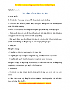 Giáo án Toán 7 Chân trời sáng tạo Bài tập cuối chương 3