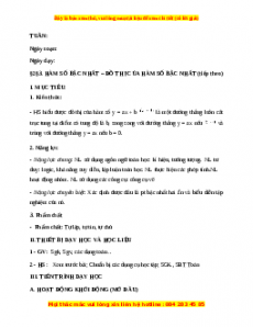 Giáo án Hàm số bậc nhất. Đồ thị của hàm số bậc nhất Toán 9 Học kì 1