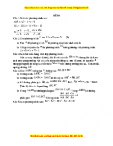 Đề thi giữa kì 2 Toán 8 năm 2023 - Đề 69