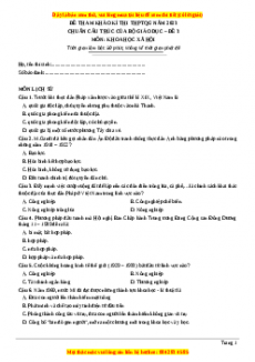 Đề luyện thi TN THPT Quốc Gia môn KHXH có đáp án ( đề 3 )