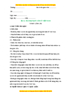 Giáo án Công nghệ 7 Bài 12 (Chân trời sáng tạo): Ngành thủy sản ở Việt Nam