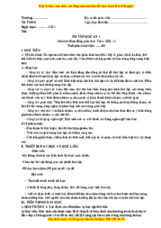 Giáo án Toán 12 học kì I Hình Bài: Ôn tập học kì I
