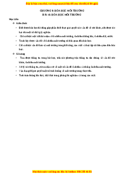 Chuyên đề luyện thi Hóa học 12 năm 2023 cực hay - Phần 8: Hóa Học Và Vấn Đề Phát Triển Kinh Tế, Xã Hội, Môi Trường