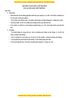 Chuyên đề luyện thi Hóa học 12 năm 2023 cực hay - Phần 8: Hóa Học Và Vấn Đề Phát Triển Kinh Tế, Xã Hội, Môi Trường