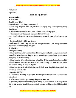 Giáo án Bài 8 KHTN 6 Kết nối tri thức (2024): Đo nhiệt độ