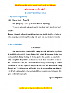 Đề thi cuối kì 2 Tiếng Việt lớp 2 Kết nối tri thức (Đề 2)