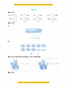 Bài tập cuối tuần Toán lớp 1 Tuần 15 Cánh diều (có lời giải)