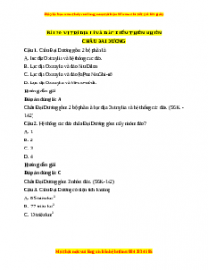 Trắc nghiệm Bài 20: Vị trí địa lí, phạm vi và đặc điểm thiên nhiên châu Đại Dương