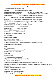 Học kỳ 2: Phần 2 Một số đề kiểm tra học kỳ 2 - Mục B- Đề kiểm tra 1 tiết số 4-Giáo viên Mai Lan Hương đầy đủ đáp án