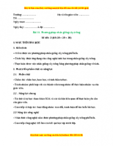 Giáo án Bài 11: Phương pháp nhân giống cây trồng Công nghệ 10 Cánh diều