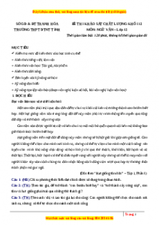 Đề thi thử Ngữ văn trường THPT  DTNT - Thanh Hóa lần 1 năm 2023