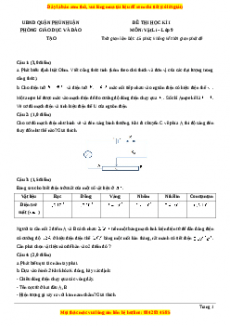 Đề thi học kì 1 Vật lí 9 năm 2023