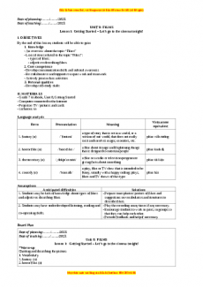 Giáo án Unit 8: Films Tiếng Anh 7 Global success