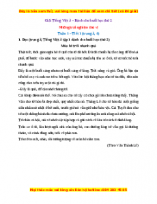 Giải Tiếng việt lớp 3 (Dành cho buổi học thứ hai)