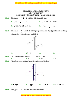 Đề thi thử Toán Liên trường Nghệ An năm 2023