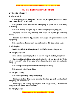 Giáo án Thiên nhiên và bầu trời Mĩ thuật 1 Chân trời sáng tạo