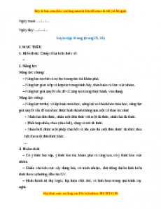 Giáo án Luyện tập chung (trang 25, 26) Toán 8 Kết nối tri thức