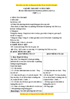 Giáo án Bài 26: Bốn phương trong không gian Tự nhiên và xã hội lớp 3 Chân trời sáng tạo