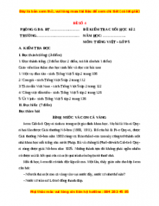 Đề thi cuối kì 2 Tiếng Việt lớp 5 năm 2023 (Đề 24)