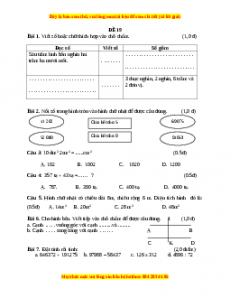 Đề thi Toán lớp 4 cuối kì 1 năm 2022 - 2023 (Đề 19)