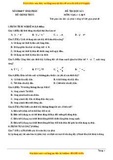 Đề thi học kì 1 Vật lí 9 năm 2023
