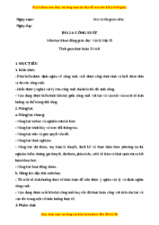 Giáo án Bài 24 Vật lí 10 Kết nối tri thức (2024): Công suất