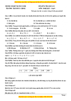 Đề thi học kì 1 Sinh học 9 năm 2023 trường THCS Đức Chính - Quảng Ninh