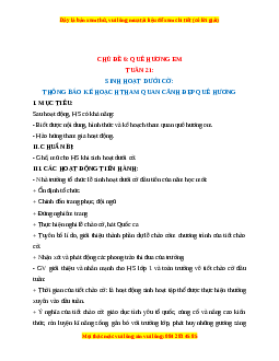 Giáo án HĐTN  1 Cánh diều Tuần 21