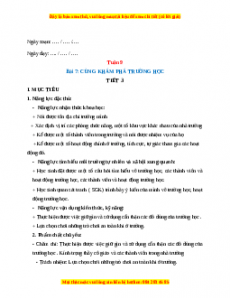 Giáo án TNXH 1 Kết nối tri thức Tuần 9