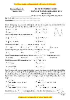 Đề thi thử THPT Quốc Gia môn Toán có đáp án (đề 2 ) - thầy Trần Công Diệu