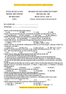 Đề thi thử Sinh học trường Uông Bí - Quảng Ninh lần 1 năm 2023
