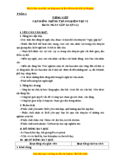 Giáo án Ngày gặp lại (T1+2) Tiếng việt 3 Kết nối tri thức