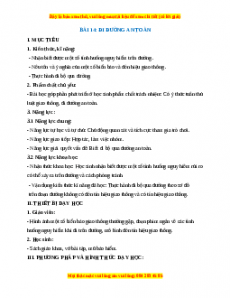 Giáo án TNXH 1 Chân trời sáng tạo Đi đường an toàn