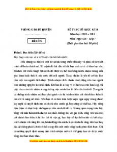 Đề thi cuối kì 2 Ngữ Văn lớp 7 Cánh diều có đáp án (Đề 5)