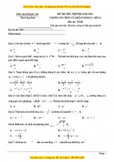 Đề thi thử THPT Quốc Gia môn Toán có đáp án (đề 15 ) - thầy Trần Công Diệu