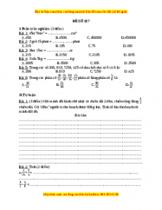 Đề thi Toán lớp 4 cuối kì 2 (Đề 27)