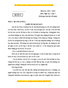Đề thi giữa kì 1 Ngữ Văn lớp 7 Cánh diều có đáp án (Đề 10)