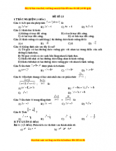 Đề thi cuối học kì 1 Toán 8 năm 2022 - 2023 - Đề 23