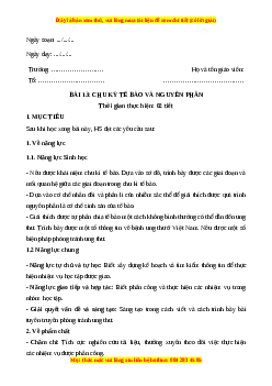 Giáo án Bài 13: Chu kì tế bào và nguyên phân Sinh học 10 Cánh diều