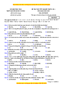 Đề thi thử Hóa học trường Chuyên Hùng Vương lần 1 năm 2023