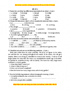 Đề thi Tiếng anh 8 giữa kì 1 năm 2023 - Đề 6